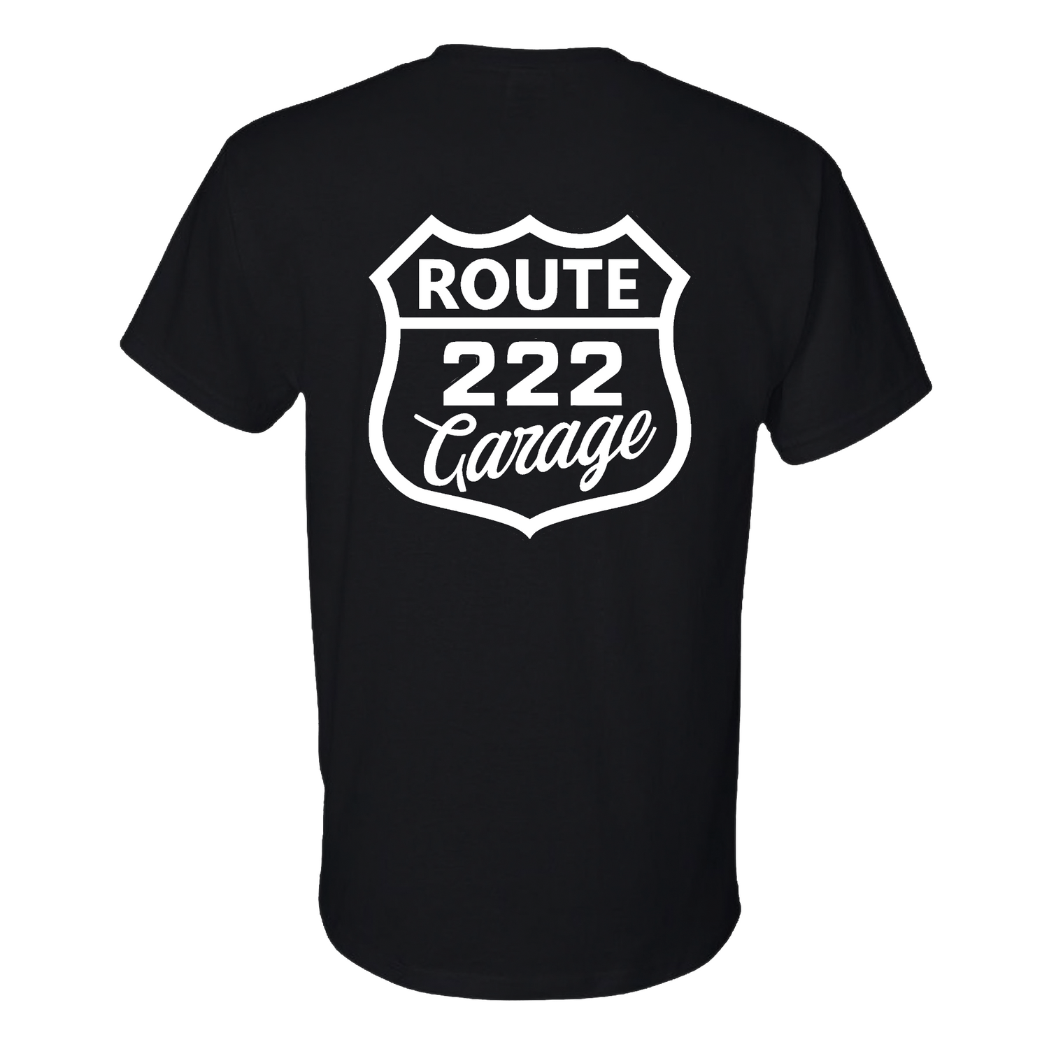 Back of Classic Route 222 Garage Shirt